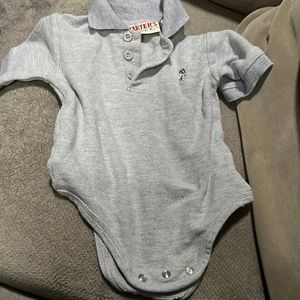 Collared gray onesie size 12-18 months